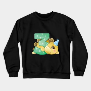 3rd Birthday Cute Little Dinosaur Crewneck Sweatshirt